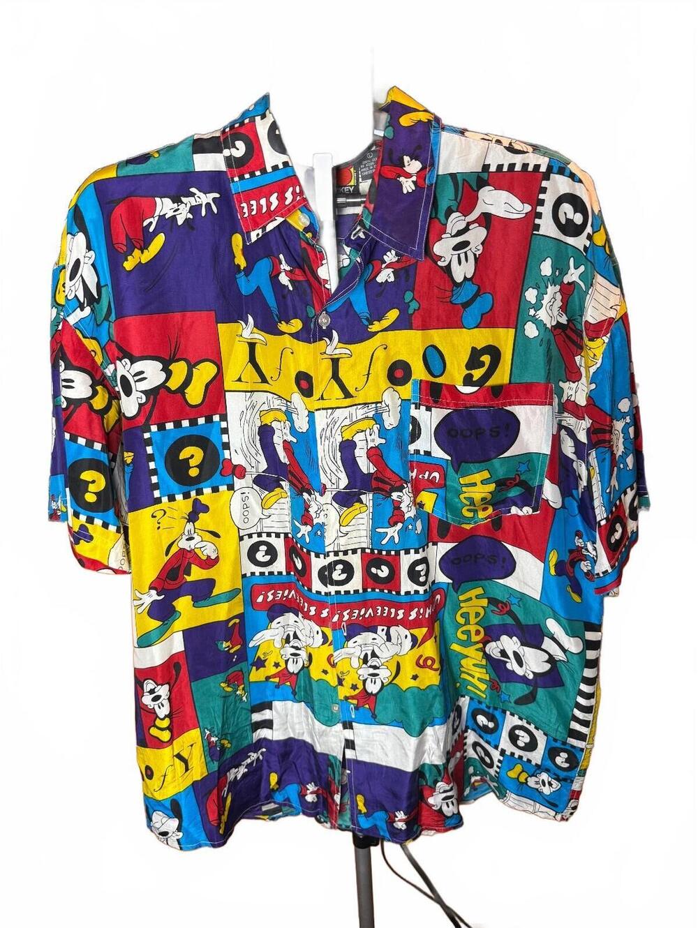 Vintage 90s style Disney Goofy Colorful Graphic Shirt sz L oversized Rare